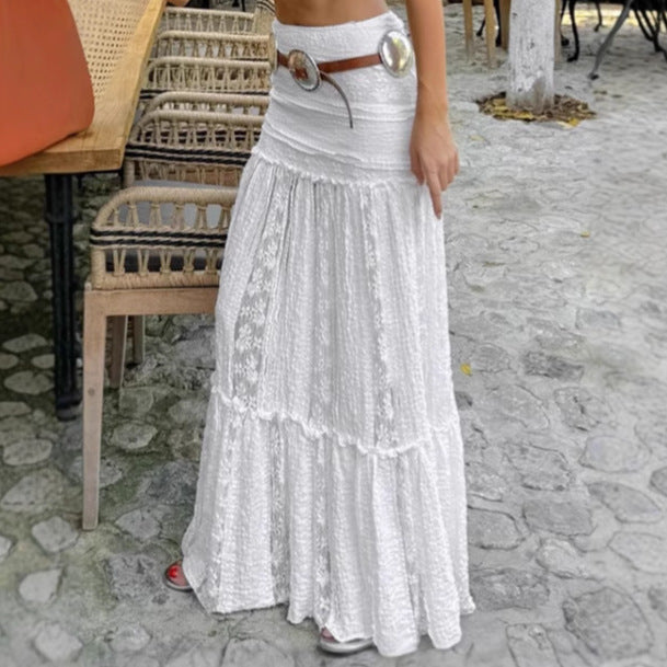 White Lace A-Line Skirt