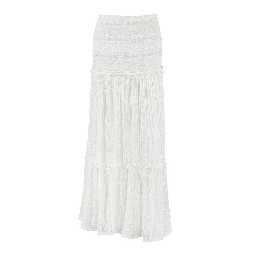 White Lace A-Line Skirt