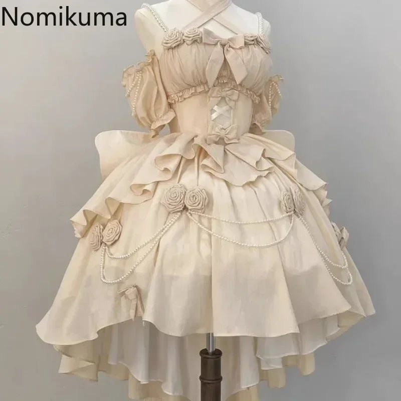 3D Floral Beaded Lolita Dress