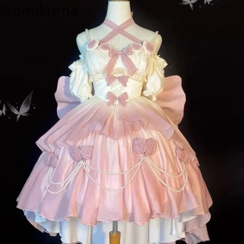 3D Floral Beaded Lolita Dress
