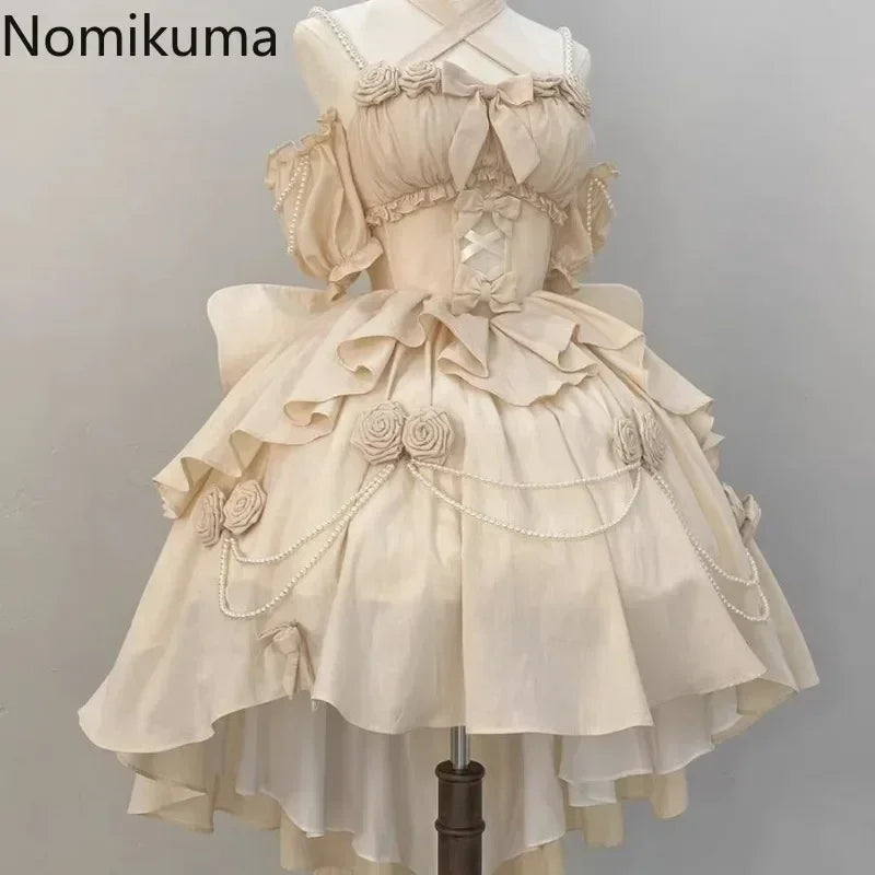 3D Floral Beaded Lolita Dress