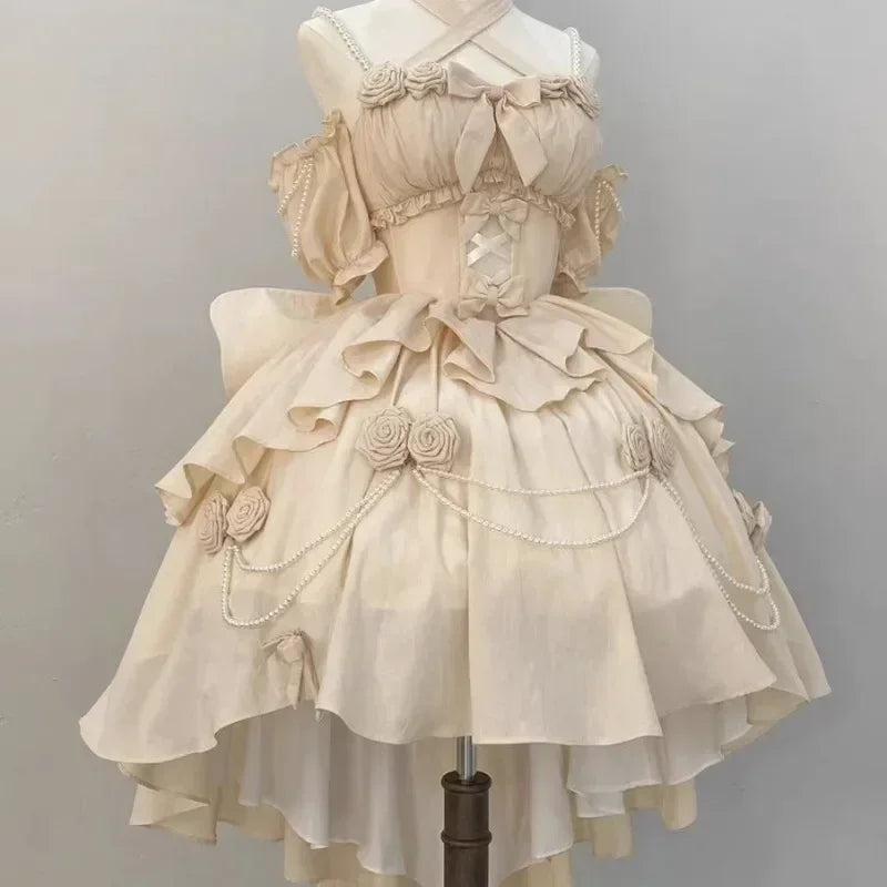 3D Floral Beaded Lolita Dress