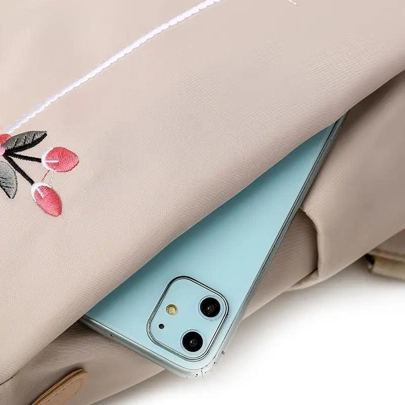 Embroidered Nylon Anti-Theft Backpack