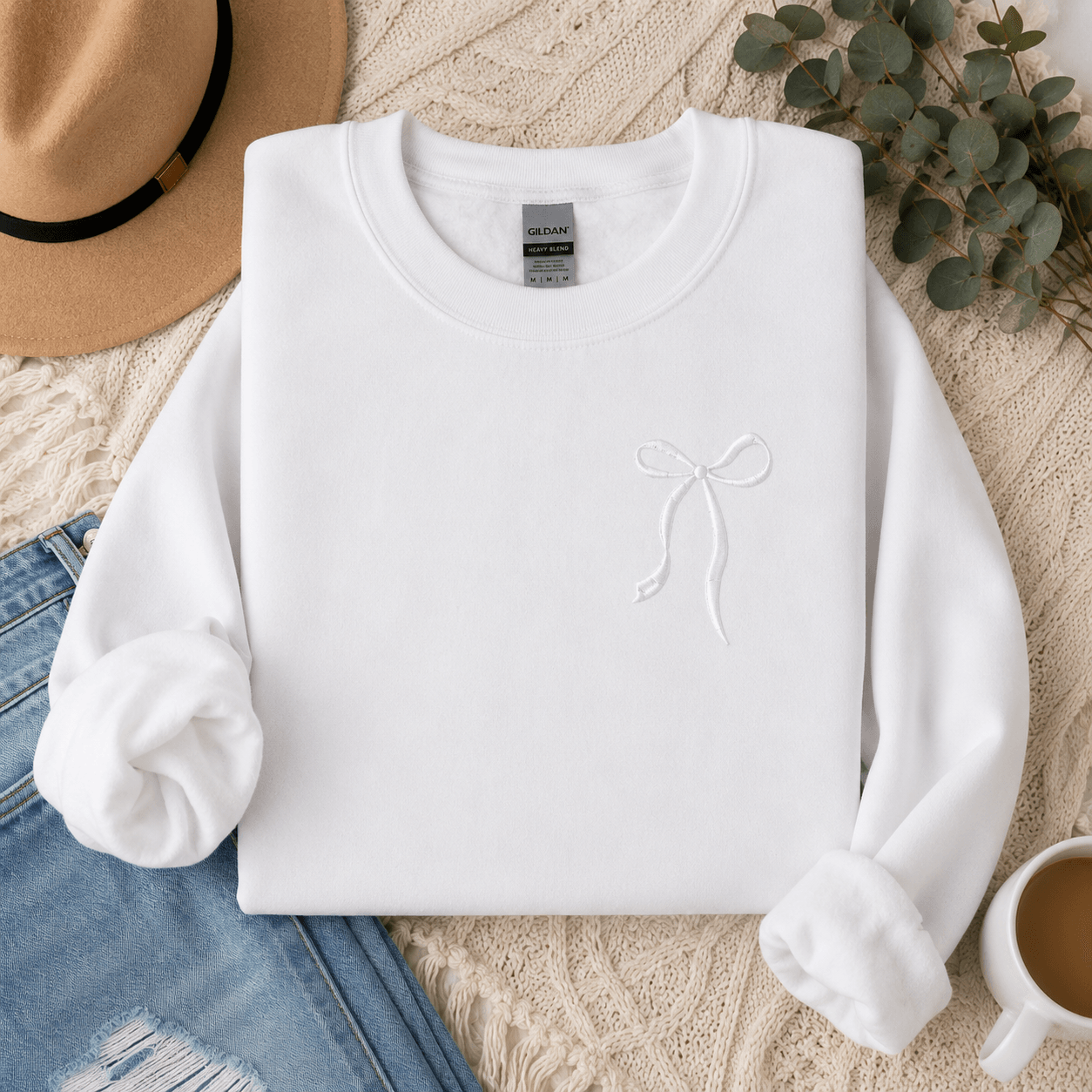 Embroidered Bow Shirt | Custom Coquette Tee & Sweatshirt
